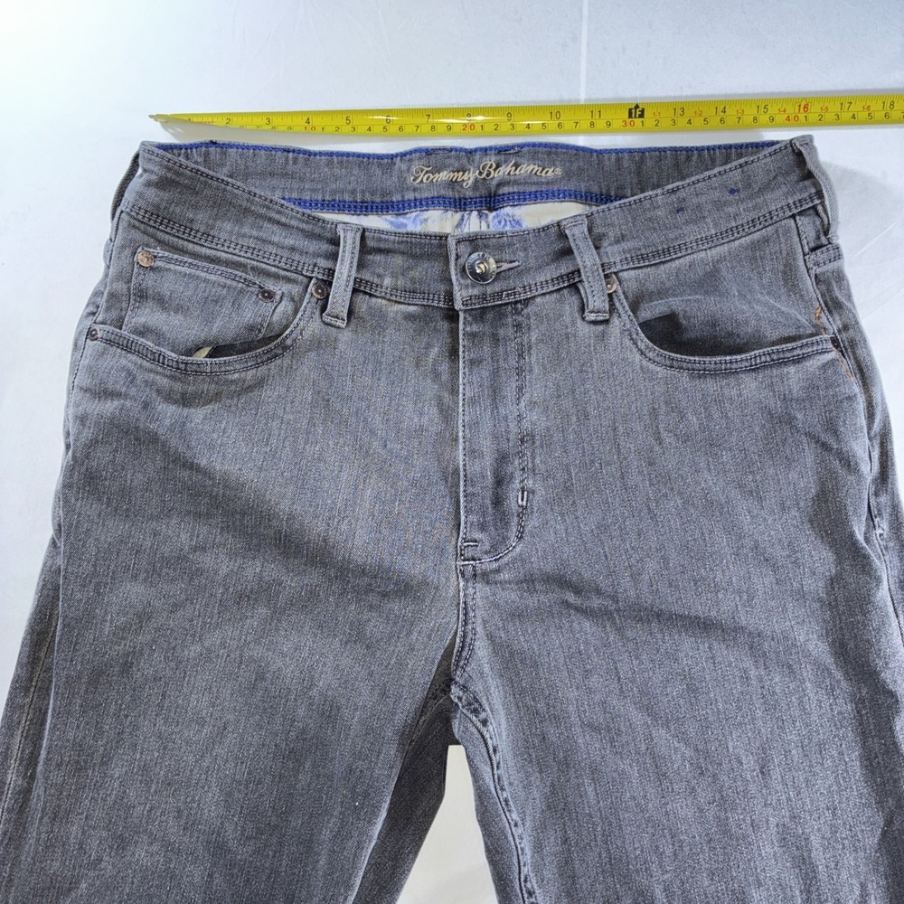Tommy Bahama Indigo Palms Light Weight Stretch Tapered Jeans Men's 34x34 Gray - Picture 3 of 16